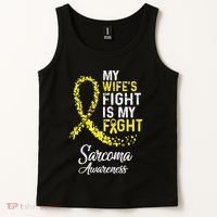 My Wifes Fight Is My Fight Sarcoma Cancer Awareness Tank Top thumb 2