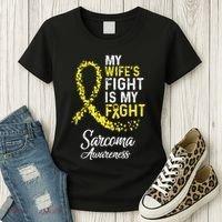 My Wifes Fight Is My Fight Sarcoma Cancer Awareness Women's T-Shirt thumb 3