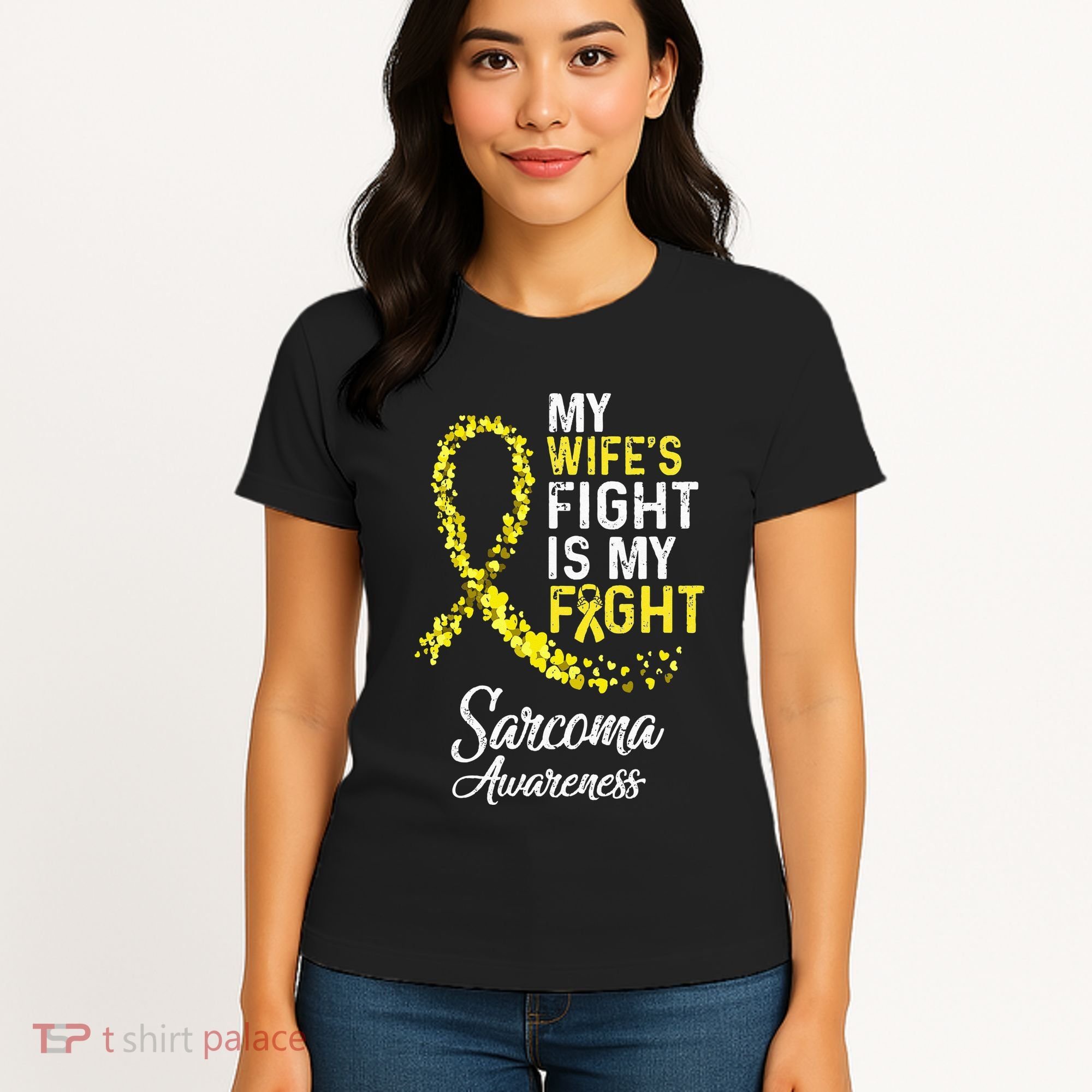 My Wifes Fight Is My Fight Sarcoma Cancer Awareness Women's T-Shirt