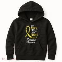 My Wifes Fight Is My Fight Sarcoma Cancer Awareness Kids Hoodie thumb 0