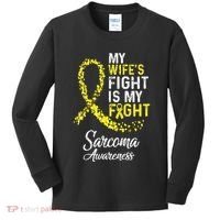 My Wifes Fight Is My Fight Sarcoma Cancer Awareness Kids Long Sleeve Shirt thumb 0