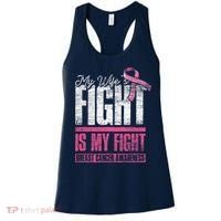 My Wifes Fight Is My Fight Husband Breast Cancer Awareness Women's Tank Top thumb 0