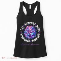 Motivational Words Floral Brain Ribbon AlzheimerS Awareness Women's Tank Top thumb 0