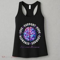 Motivational Words Floral Brain Ribbon AlzheimerS Awareness Women's Tank Top thumb 3