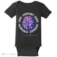 Motivational Words Floral Brain Ribbon AlzheimerS Awareness Baby Bodysuit thumb 0