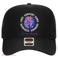 Motivational Words Floral Brain Ribbon AlzheimerS Awareness Hat thumb 0
