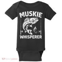 Muskie Whisperer Funny Fishing Gift Idea Baby Bodysuit thumb 0