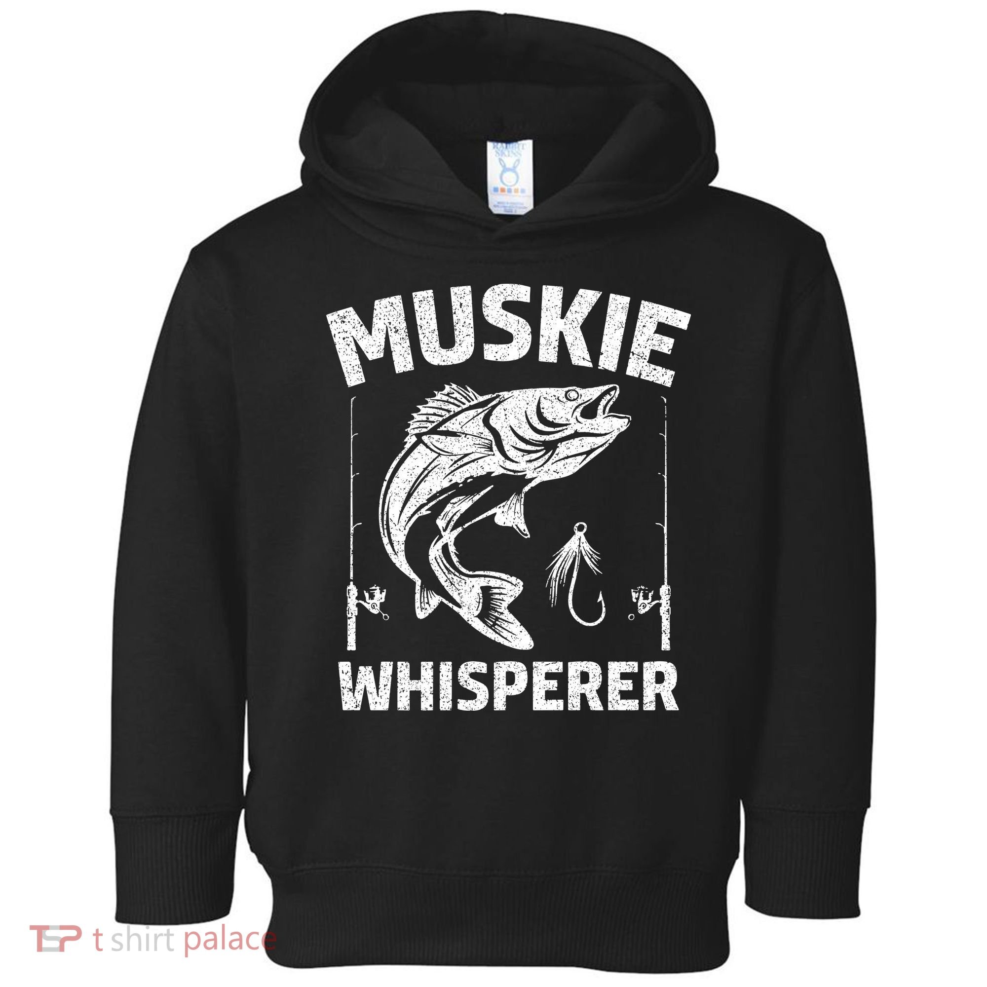 Muskie Whisperer Funny Fishing Gift Idea Toddler Hoodie