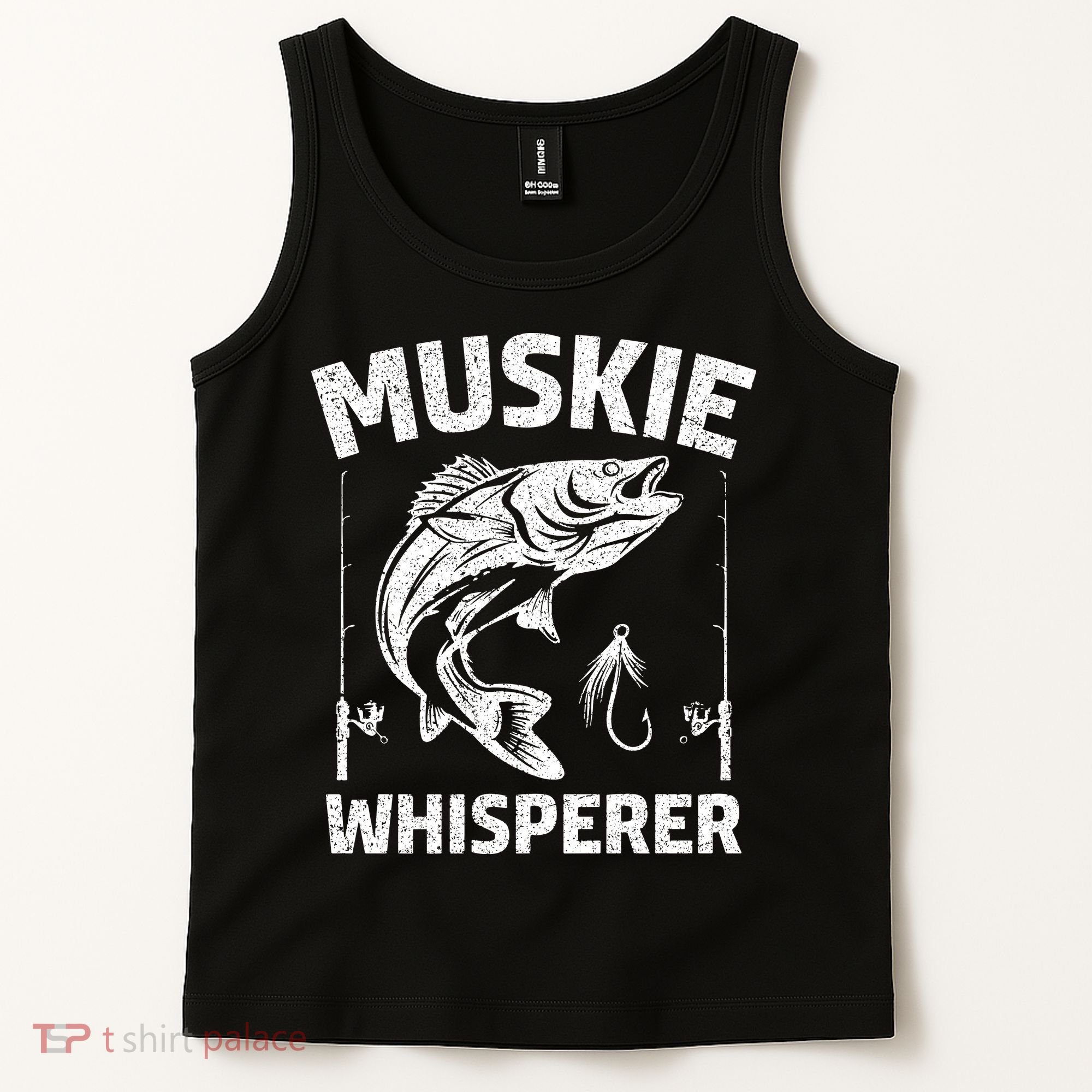 Muskie Whisperer Funny Fishing Gift Idea Tank Top