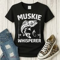Muskie Whisperer Funny Fishing Gift Idea Women's T-Shirt thumb 3