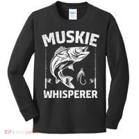 Muskie Whisperer Funny Fishing Gift Idea Kids Long Sleeve Shirt thumb 0