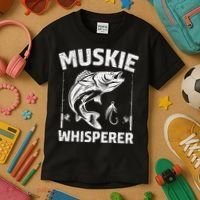 Muskie Whisperer Funny Fishing Gift Idea Kids T-Shirt thumb 3