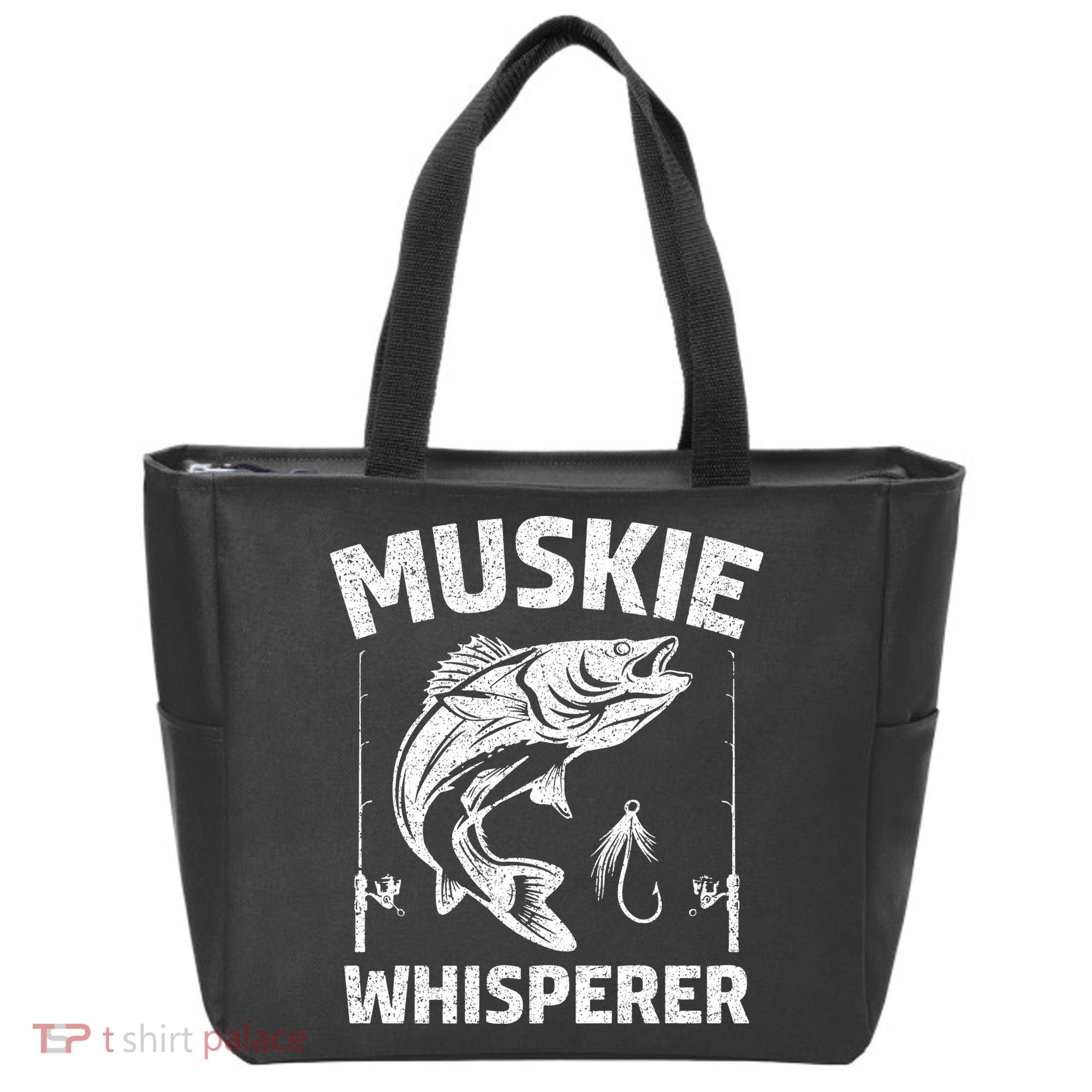 Muskie Whisperer Funny Fishing Gift Idea Tote Bag
