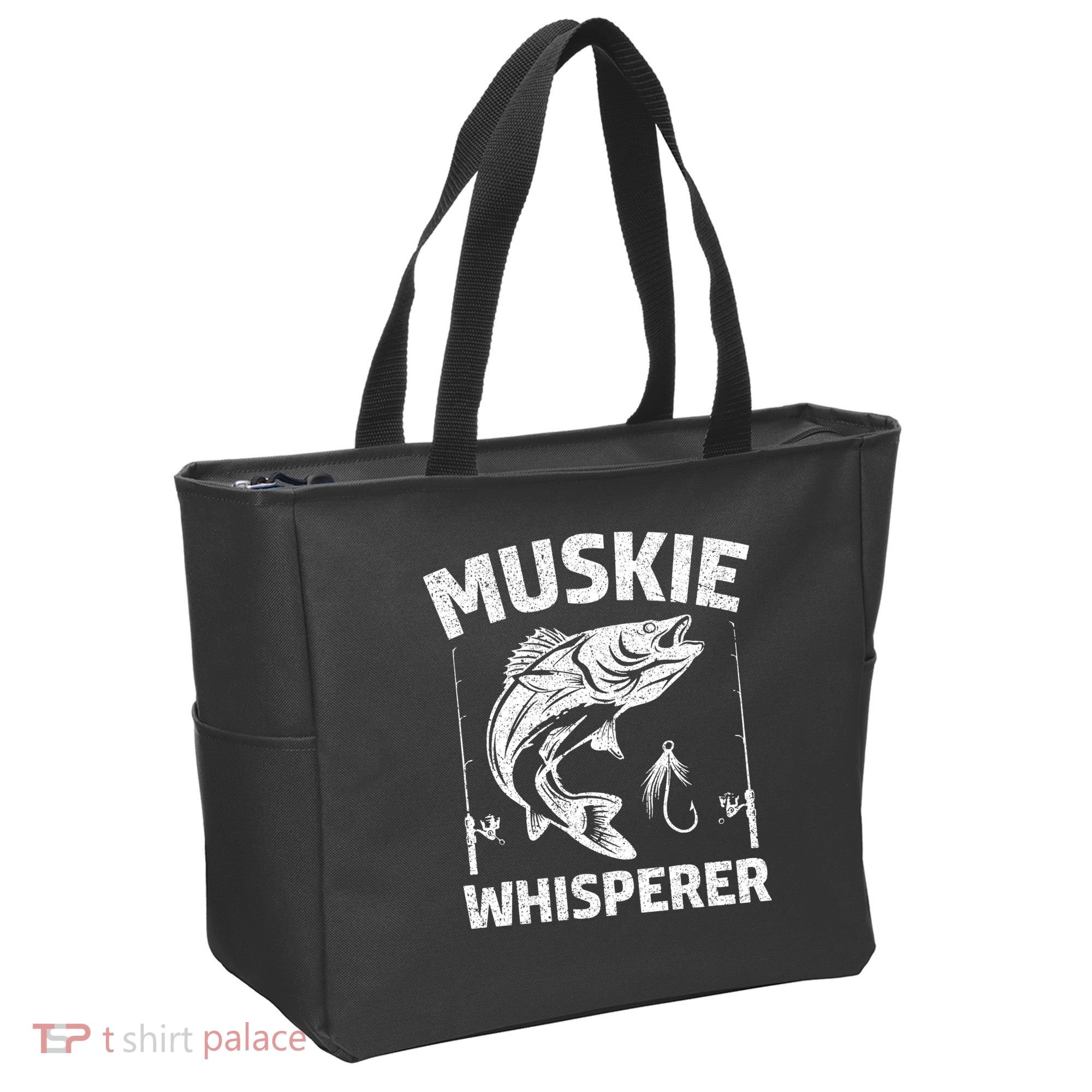 Muskie Whisperer Funny Fishing Gift Idea Tote Bag