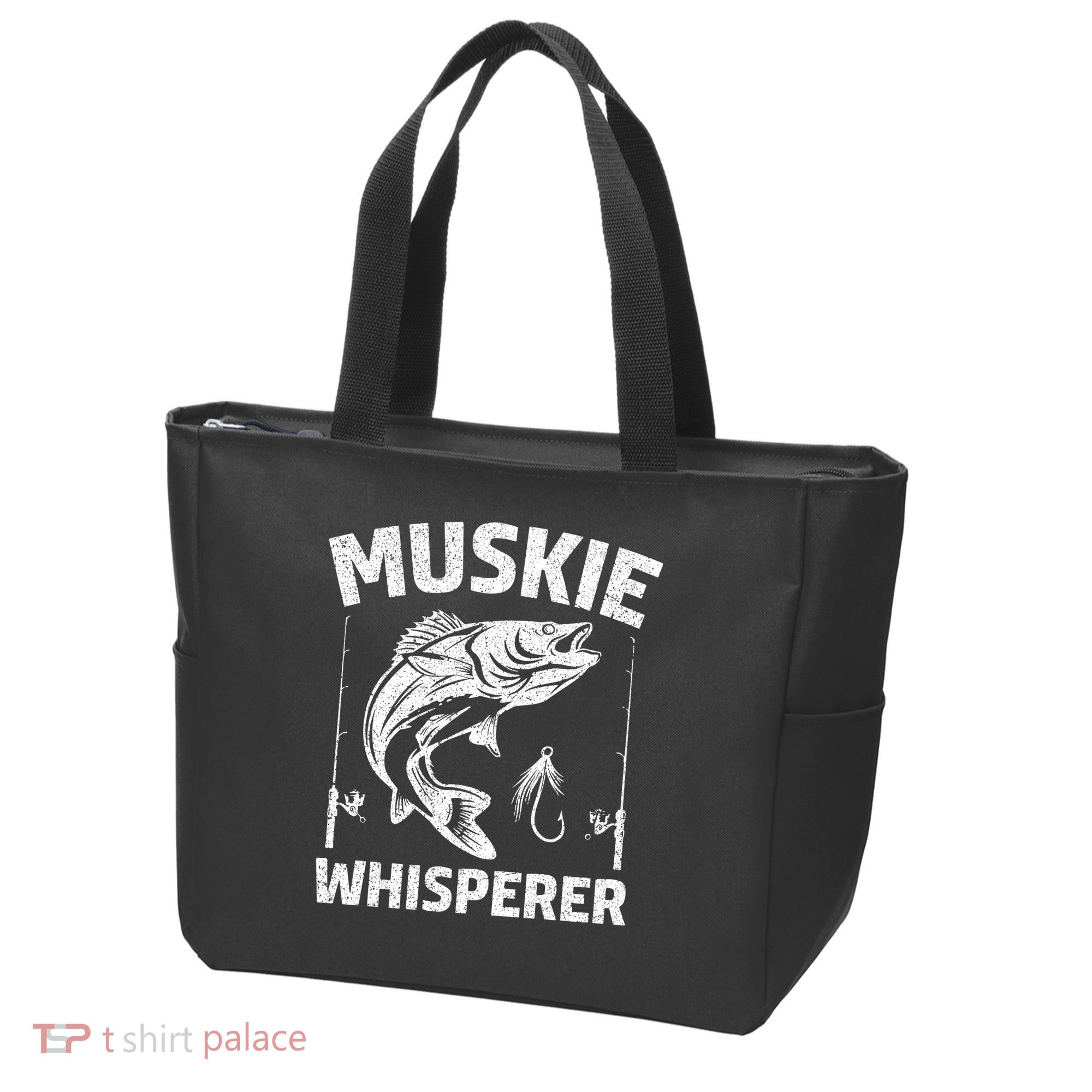Muskie Whisperer Funny Fishing Gift Idea Tote Bag