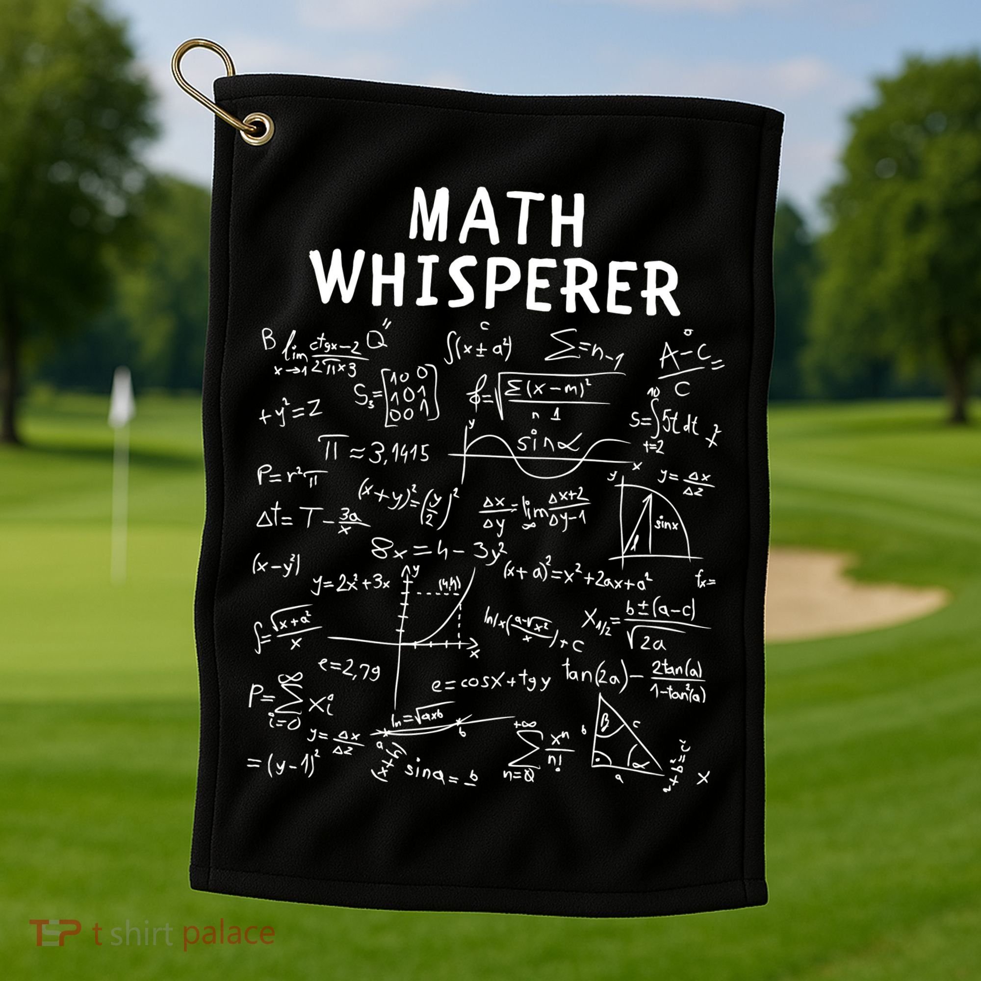 Math Whisperer Funny Pi Day Math Lovers Costume Math Teacher Calculus Algebra Golf Towel