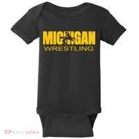 Michigan Wrestling Freestyle Wrestler Mi The Wolverine State Baby Bodysuit thumb 0