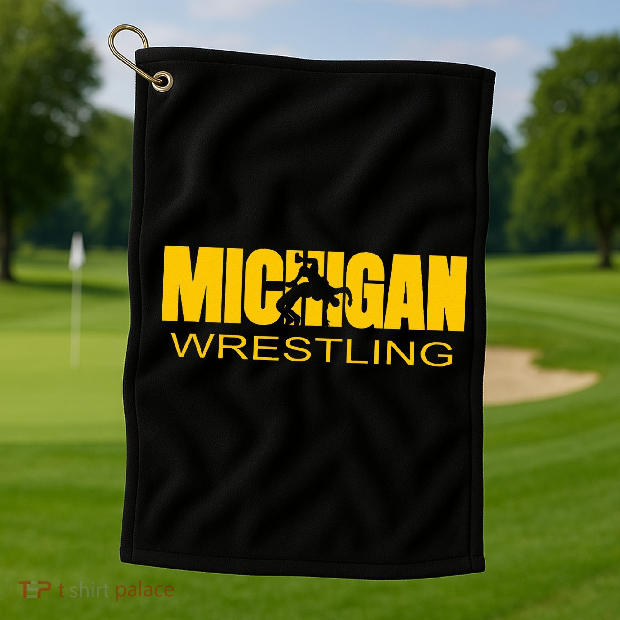 Michigan Wrestling Freestyle Wrestler Mi The Wolverine State Golf Towel