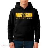 Michigan Wrestling Freestyle Wrestler Mi The Wolverine State Kids Hoodie thumb 4