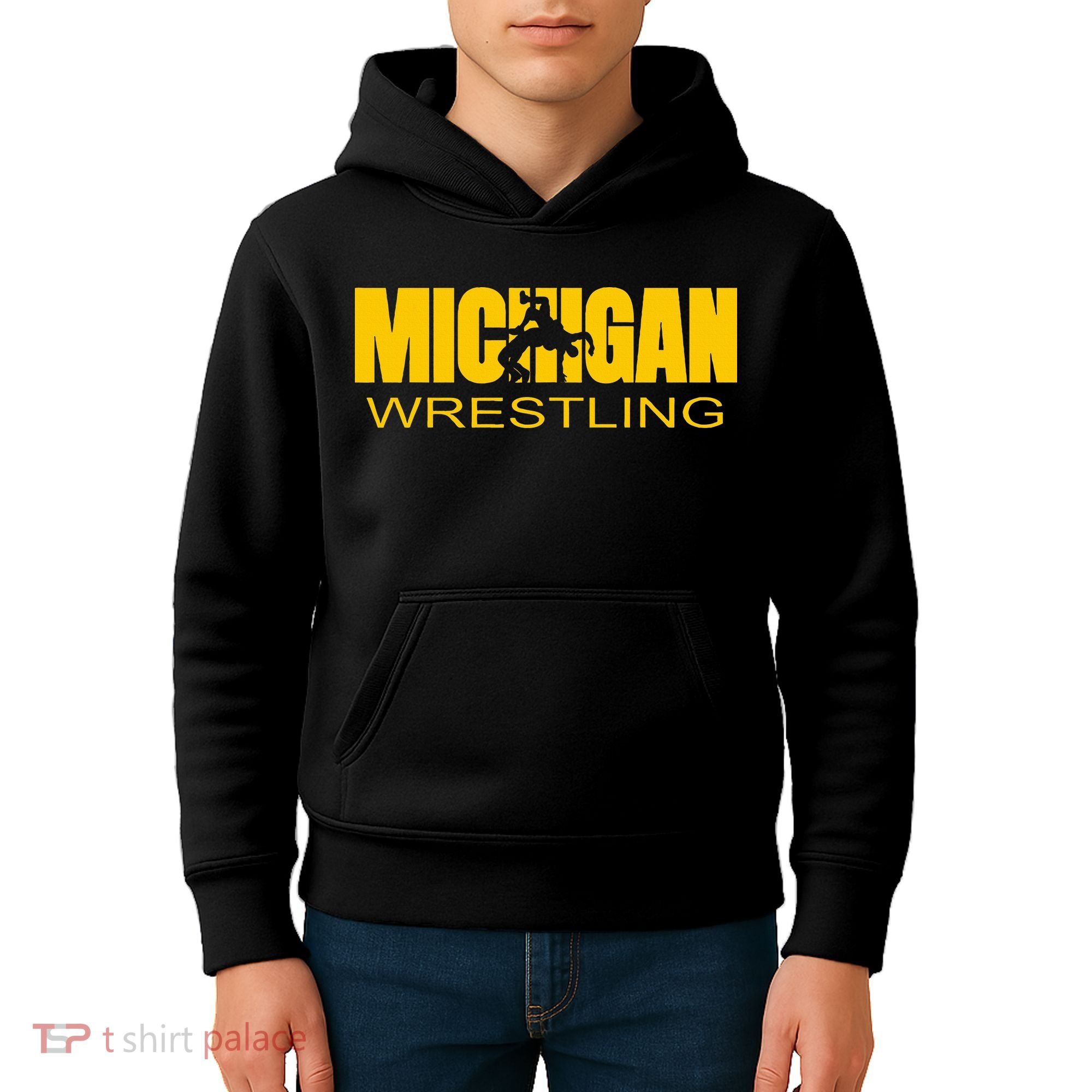 Michigan Wrestling Freestyle Wrestler Mi The Wolverine State Kids Hoodie