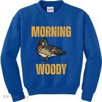 Morning Woody Funny Duck Hunting Gift Kids Sweatshirt thumb 0