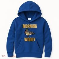 Morning Woody Funny Duck Hunting Gift Kids Hoodie thumb 0