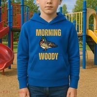 Morning Woody Funny Duck Hunting Gift Kids Hoodie thumb 2