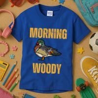 Morning Woody Funny Duck Hunting Gift Kids T-Shirt thumb 3