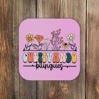 Maestra Wild Flowers Cultivando Bilingues Spanish Teacher Coaster thumb 0