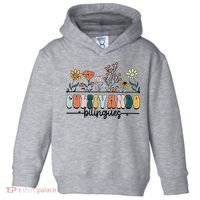 Maestra Wild Flowers Cultivando Bilingues Spanish Teacher Toddler Hoodie thumb 0