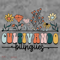Maestra Wild Flowers Cultivando Bilingues Spanish Teacher Toddler Hoodie thumb 2