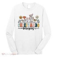 Maestra Wild Flowers Cultivando Bilingues Spanish Teacher Long Sleeve Shirt thumb 0