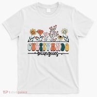 Maestra Wild Flowers Cultivando Bilingues Spanish Teacher T-Shirt thumb 0