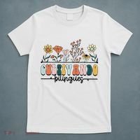 Maestra Wild Flowers Cultivando Bilingues Spanish Teacher T-Shirt thumb 5