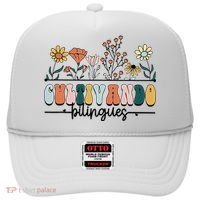 Maestra Wild Flowers Cultivando Bilingues Spanish Teacher Hat thumb 0
