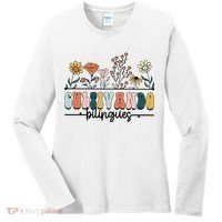 Maestra Wild Flowers Cultivando Bilingues Spanish Teacher Women's Long Sleeve Shirt thumb 0