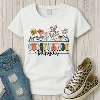 Maestra Wild Flowers Cultivando Bilingues Spanish Teacher Women's T-Shirt thumb 3