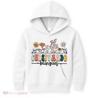Maestra Wild Flowers Cultivando Bilingues Spanish Teacher Kids Hoodie thumb 0