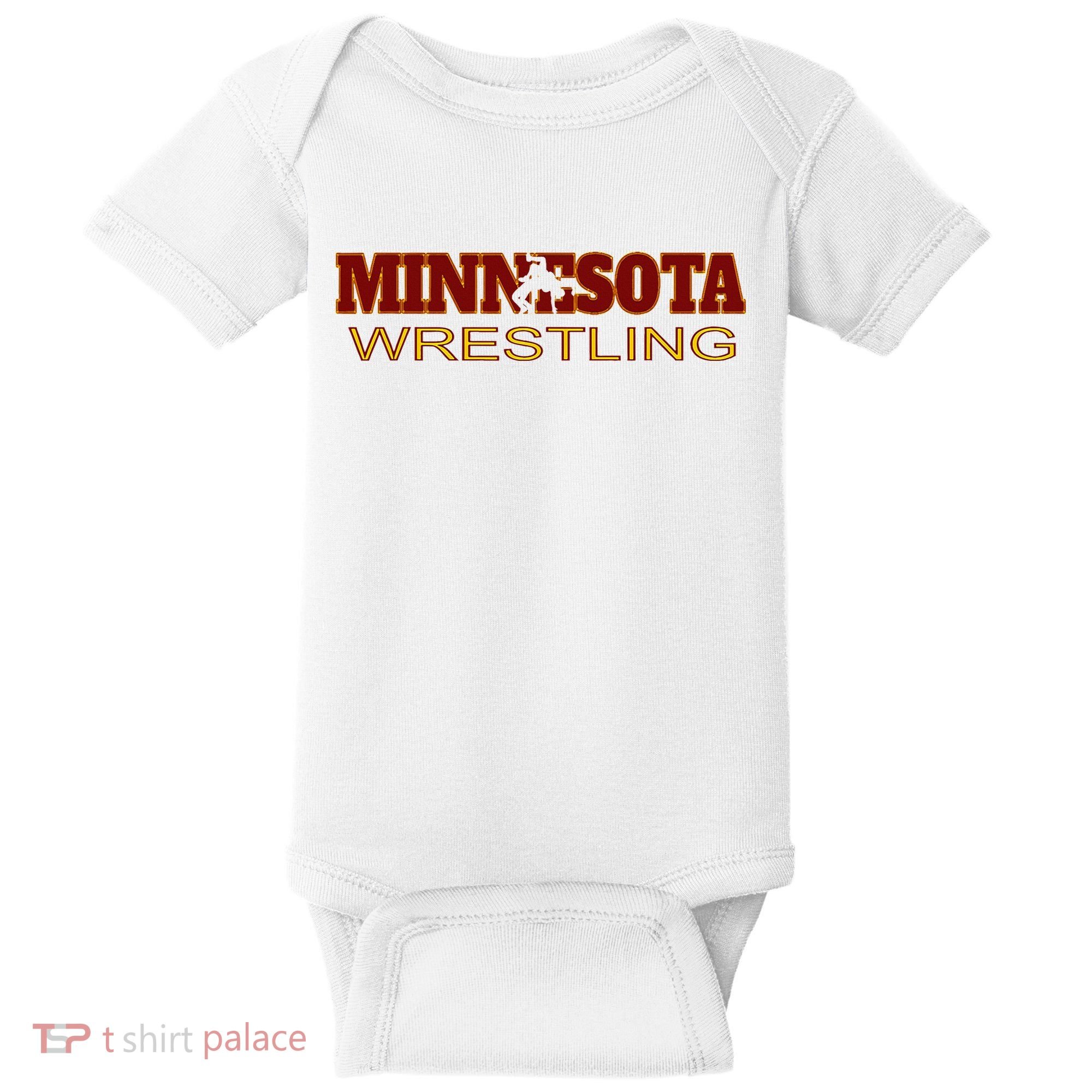 Minnesota Wrestling Freestyle Wrestler State Pride Mn Baby Bodysuit