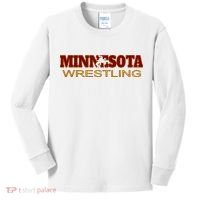Minnesota Wrestling Freestyle Wrestler State Pride Mn Kids Long Sleeve Shirt thumb 0