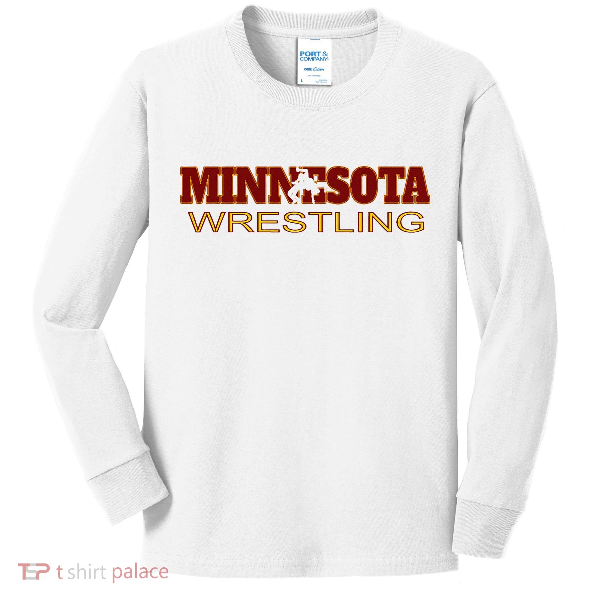 Minnesota Wrestling Freestyle Wrestler State Pride Mn Kids Long Sleeve Shirt