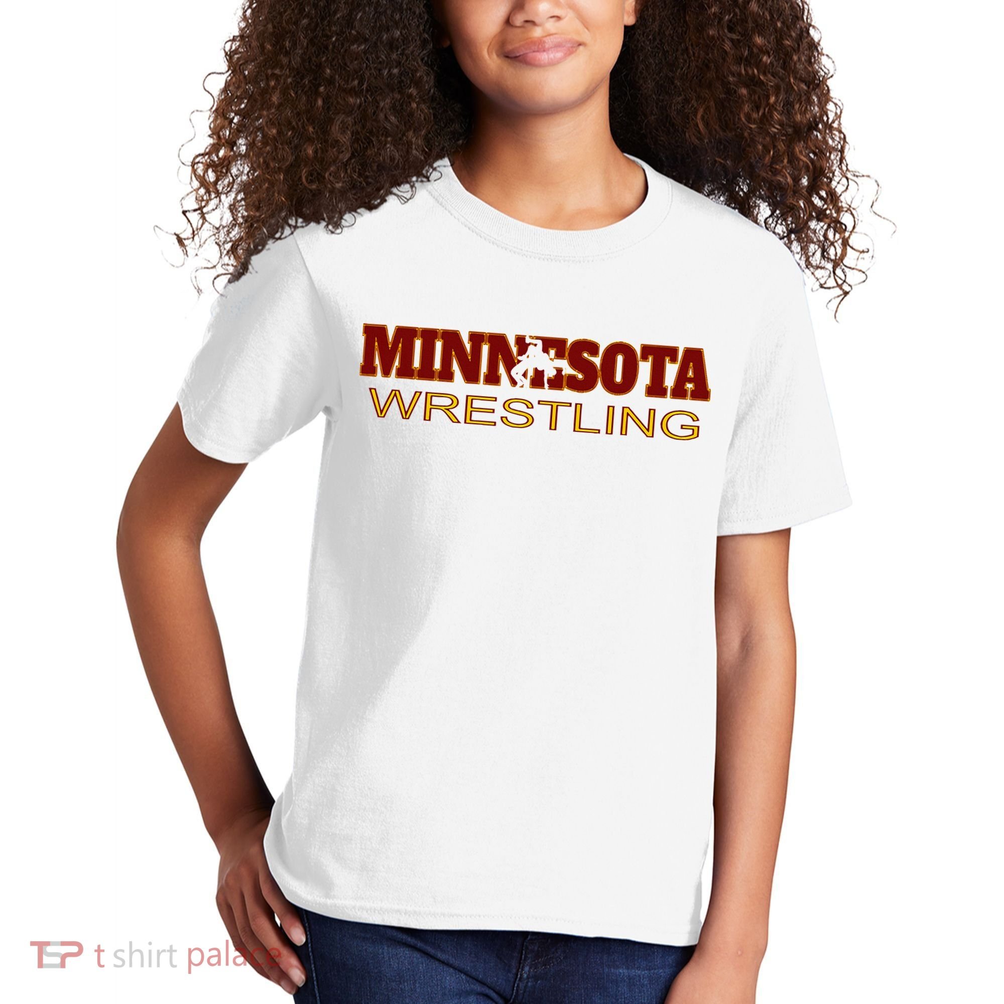 Minnesota Wrestling Freestyle Wrestler State Pride Mn Kids T-Shirt
