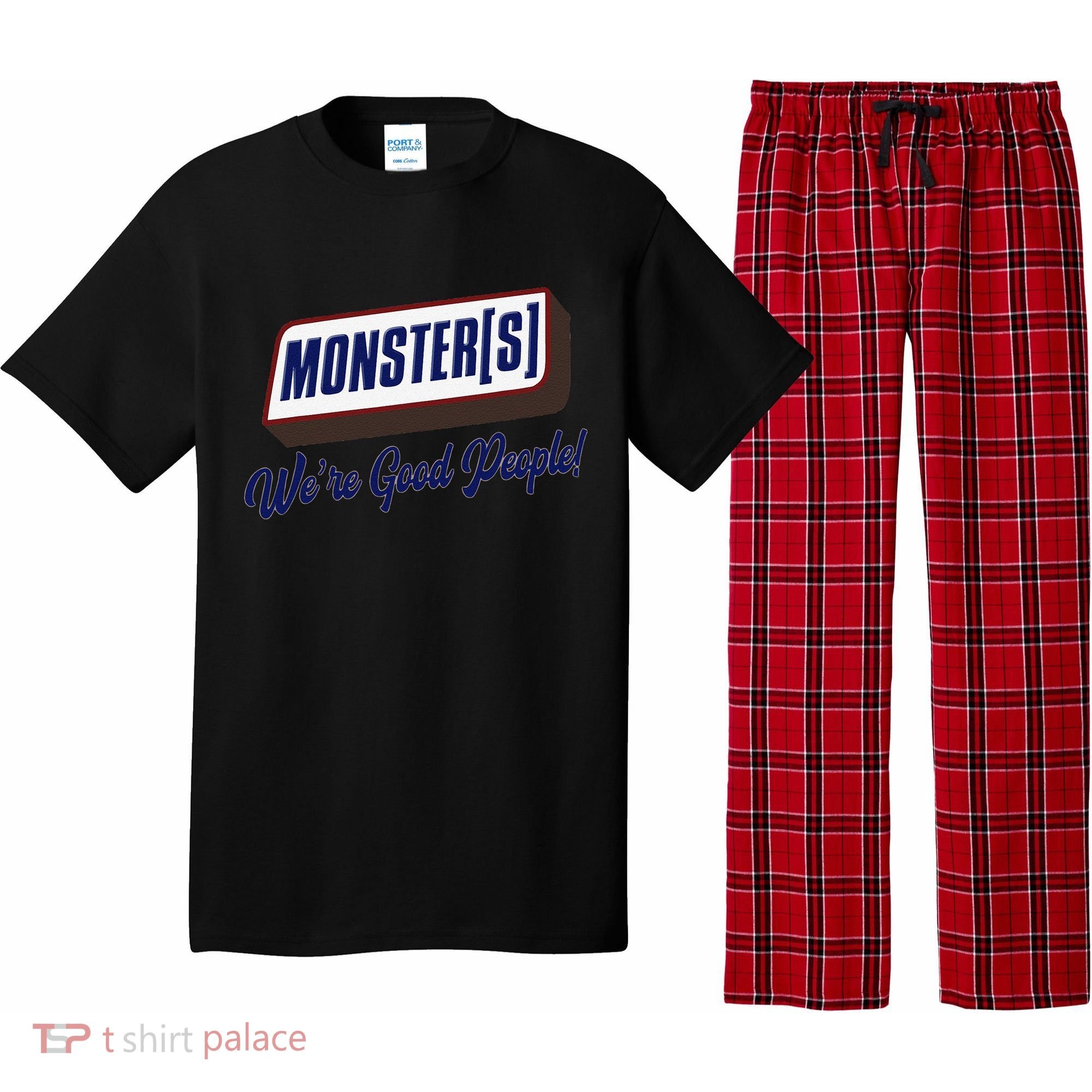 Monsters WeRe Good People! Funny Candy Chocolate Bar Gift Pajama Set