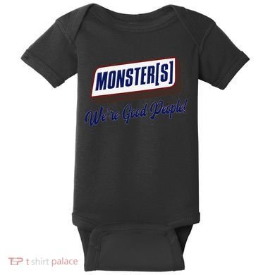 Monsters WeRe Good People! Funny Candy Chocolate Bar Gift Baby Bodysuit