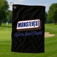 Monsters WeRe Good People! Funny Candy Chocolate Bar Gift Golf Towel thumb 1