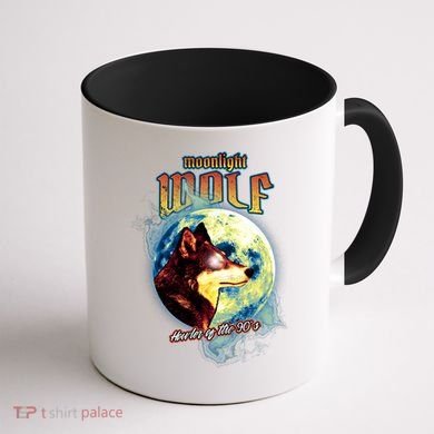 Moonlight Wolf Howler Of The 90s Coffee Mug back