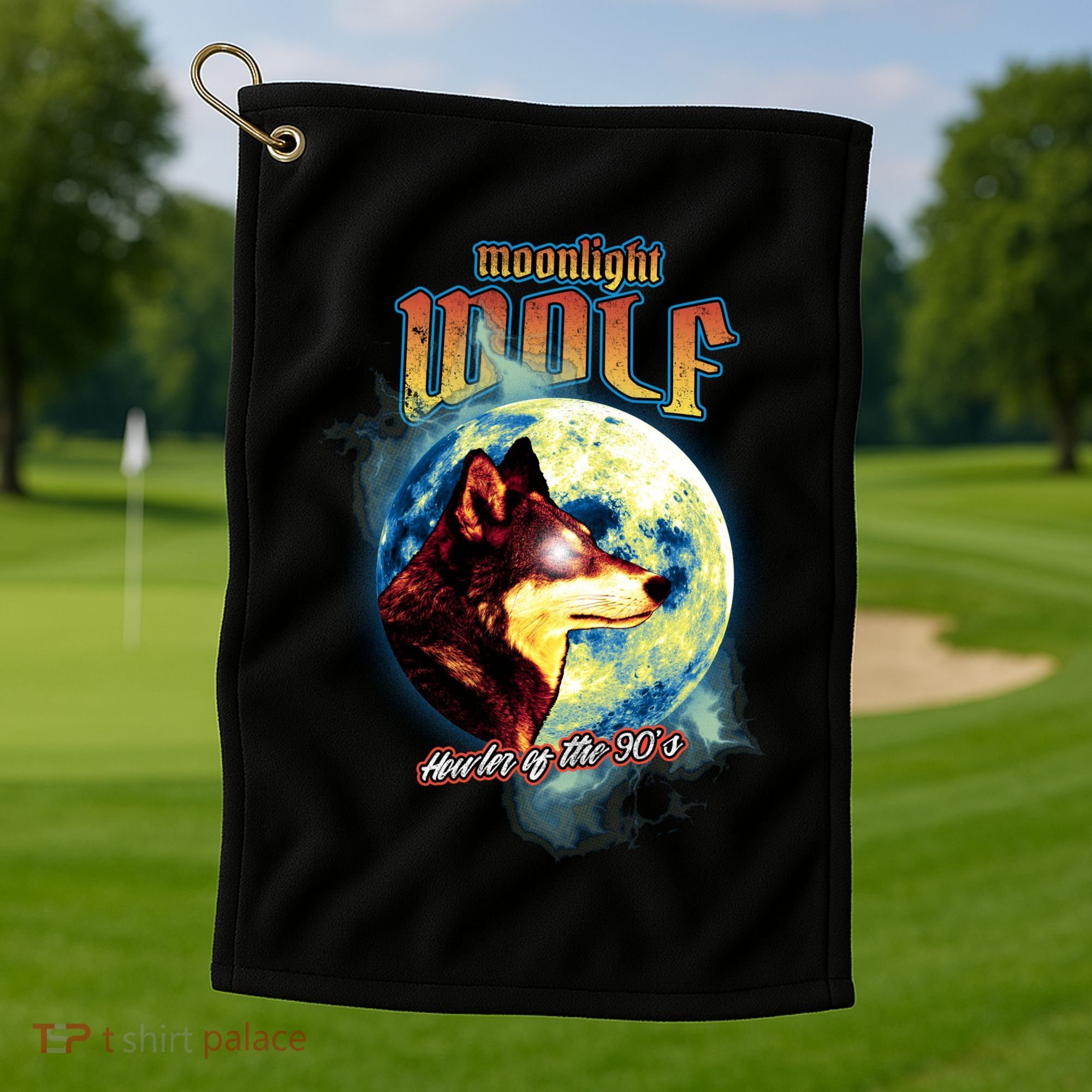 Moonlight Wolf Howler Of The 90s Golf Towel