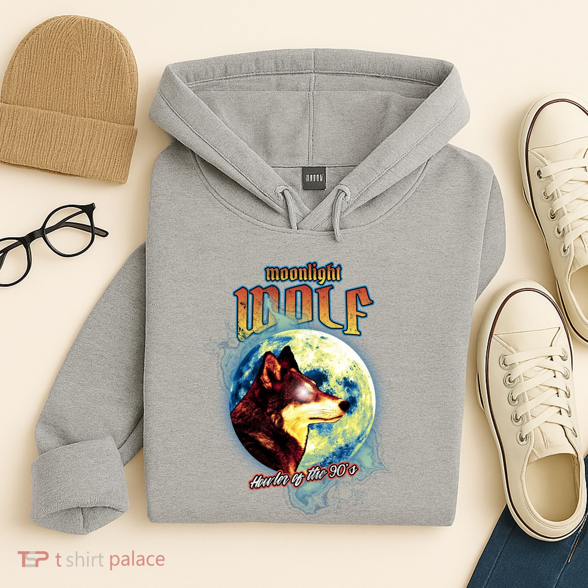 Moonlight Wolf Howler Of The 90s Hoodie