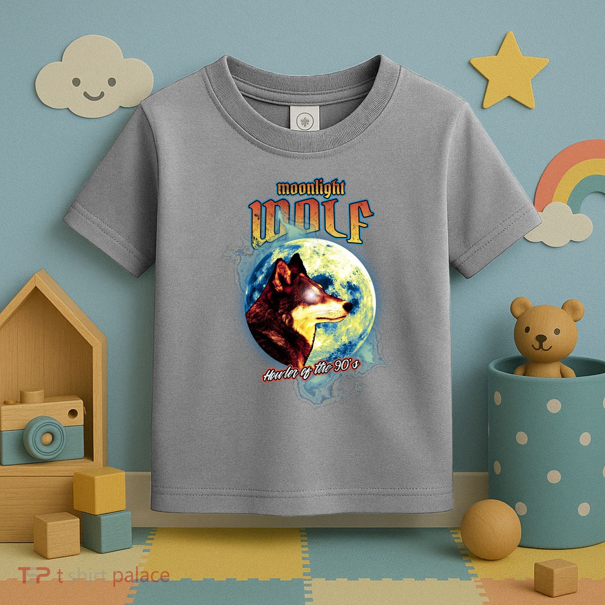 Moonlight Wolf Howler Of The 90s Toddler T-Shirt
