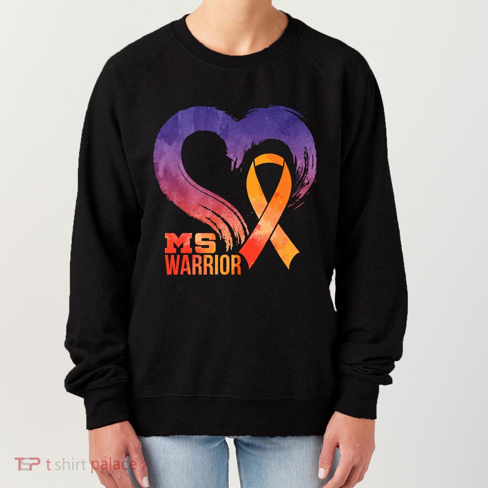 Ms Warrior Heart Multiple Sclerosis Awareness Month Gift Women's Sweatshirt